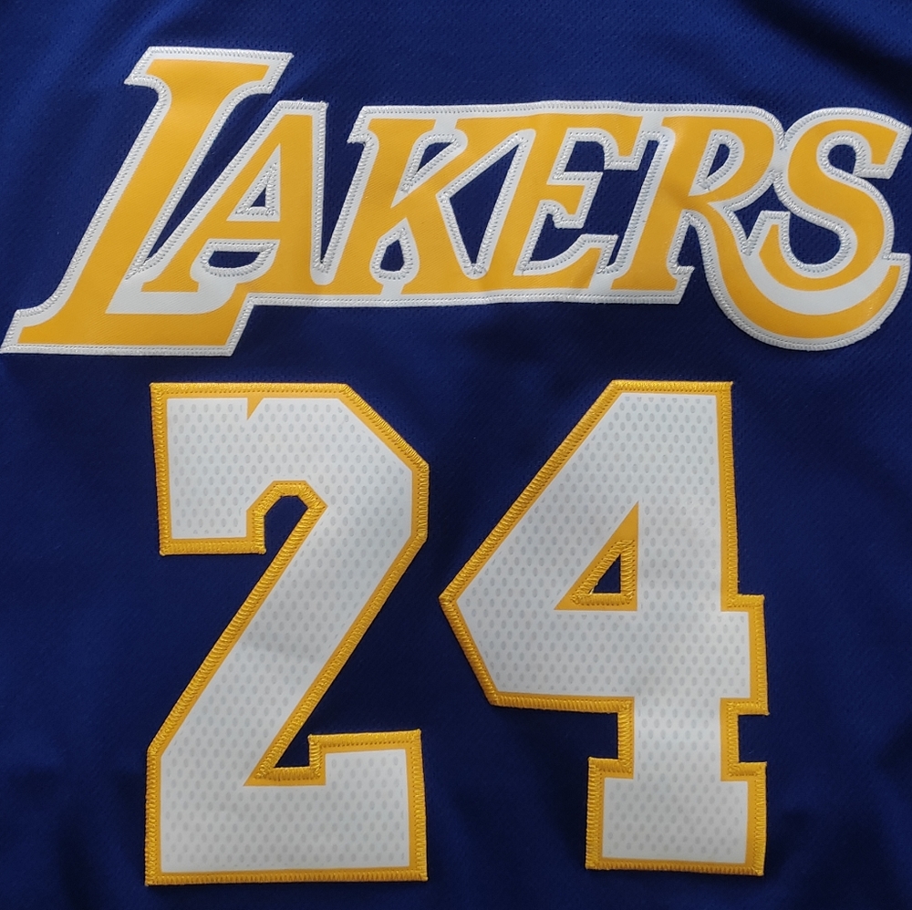 Kobe Bryant #24 Los Angeles Lakers Adidas Swingman Sewn Jersey XL +2 Length